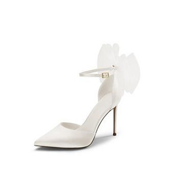 Women's Mesh Bow Stiletto Pumps