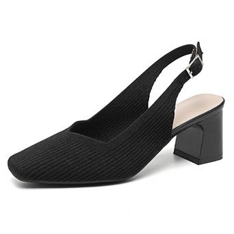 Women's Square Toe Slingback Pumps