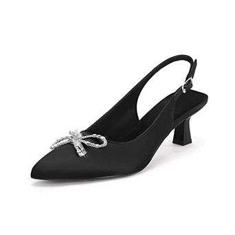 Women's Satin Kitten Heel Pumps