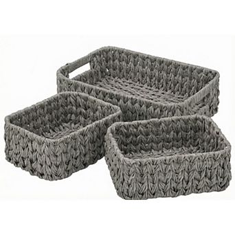 3 Pack Wicker Storage Baskets for Shelves, Wicker Baskets for Organizing, Small Baskets for Vanity
