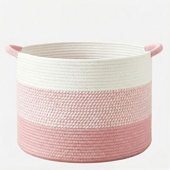 70L Large Cotton Rope Basket, Decorative Woven Blanket Storage for Living Room, Boho Storage