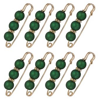 8 pc Pearl Brooch Pins, Decorative Safety Pin Brooch Fashion Sweater Shawl Crystal Clip