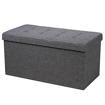 Costway 31.5'' Fabric Foldable Storage Ottoman Toy Chest W/Removable Storage Bin