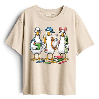 Kids Goose Back to School T-Shirt, Cute Youth Student Classroom Tee