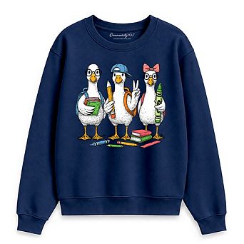 Goose Back to School Sweatshirt, Cute Teacher Student Classroom Sweater
