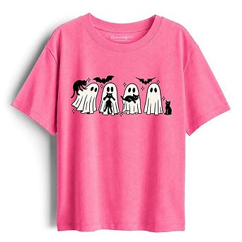 Kids Ghosts and Cats Spooky T-Shirt, Whimsical Halloween Tee for Youth