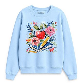 Boho Floral Teacher Sweatshirt, Watercolor Back to School Sweater