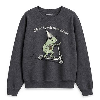 Off to Teach First Grade Frog Sweatshirt, Funny Teachers Sweater