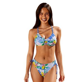 Women's Cupshe Strappy Tie Bikini Top & Tie Bikini Bottoms 2 pc Set