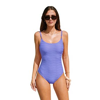 Women's Cupshe Textured One-Piece Swimsuit with Cutout Back