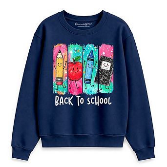 Brushstroke Back to School Sweatshirt, Apple Pencil Notebook Sweater