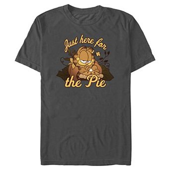 Men's Garfield Just Here For The Pie Thanksgiving Graphic Tee