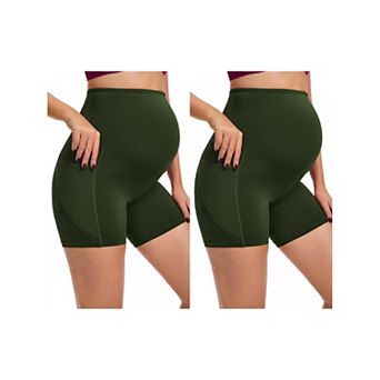 2 Packs Maternity Shapewear Shorts Mid Thigh Pregnancy Underwear Belly Support High Waist Boyshort