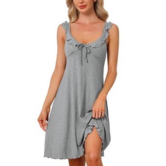 Women's Nightgowns Chemise with Ruffled Straps Night Gown Nightdress