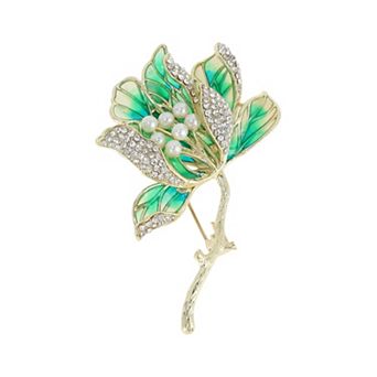 Branch‑Mounted Blossom Silhouette Fashion Brooch for Women 1 pc