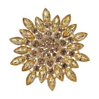 Faux Crystal Ice Flower Rhinestone Brooch 1 pc
