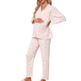Women's Cotton Pajama Set Long Sleeve Button Down