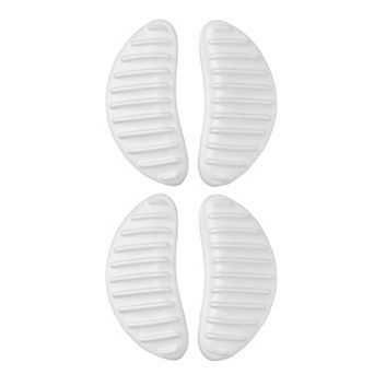 2Pair Textured Horizontal Line Silicone Arch Support Pads Flexible Shock Absorbing Clear