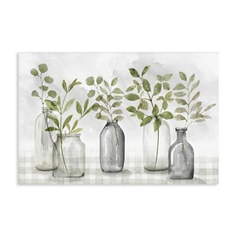Stupell Home Decor Botanical Greenery Leaves & Vases Canvas Wall Art