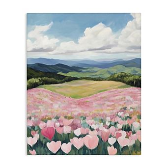 Stupell Home Decor Blush Pink Poppy Field Canvas Wall Art