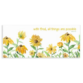 Stupell Home Decor With God Proverb & Daisies Plaque Wall Art