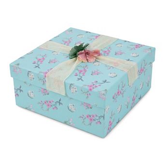 Elegant Rigid Present Gift Box with Printed Ribbon 1 pc