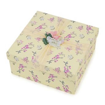 Elegant Rigid Present Gift Box with Printed Ribbon 1 pc