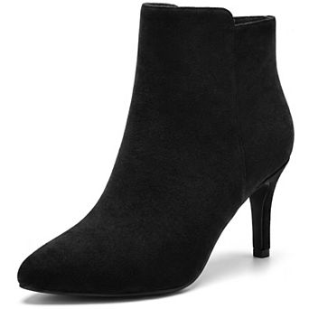 Women's Pointed Toe Stiletto Heel Side Zipper Ankle Booties