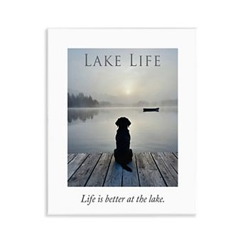 Stupell Home Decor Lake Life With Dog Plaque Wall Art