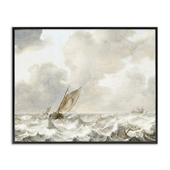 Stupell Home Decor Vintage Stormy Seas Framed Wall Art