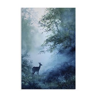 Stupell Home Decor Blue Dawn Deer In Mist Canvas Wall Art
