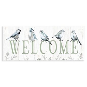 Stupell Home Decor Delicate Welcome Birds Plaque Wall Art