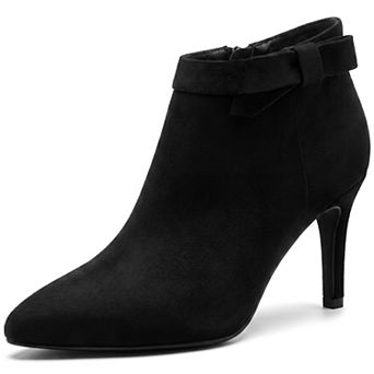 Women's Pointed Toe Zipper Stiletto Heels Ankle Booties