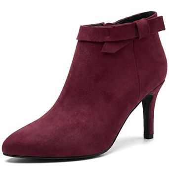 Women's Pointed Toe Zipper Stiletto Heels Ankle Booties