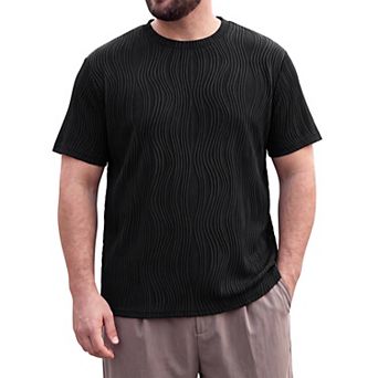 Men's Big & Tall Textured T-Shirt Short Sleeve Breathable
