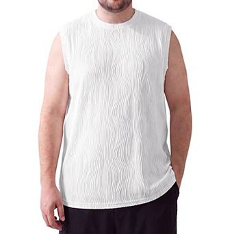 Men's Big & Tall Tank Top Wave Textured Sleeveless Summer