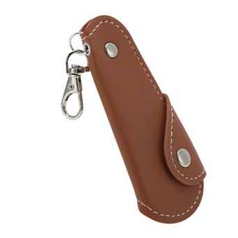 1 pc Mini Metal Shoe Horn With Leather Key Fob Lobster Clasp