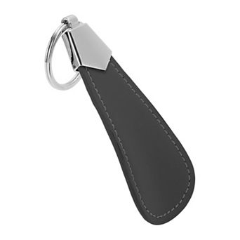 1 pc Compact Shoe Horn With Leather Cover Lobster Clasp Keychain Design