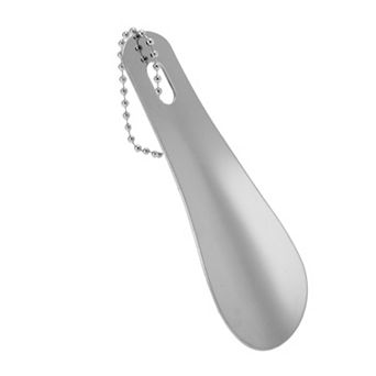 1 pc Long Glossy Finish Metal Shoe Horn Hangable Hole Shoe Helper