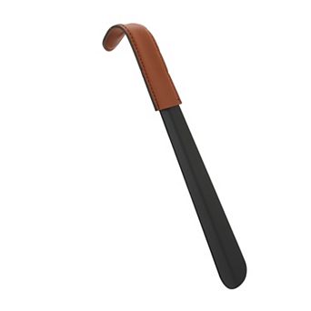 1 pc Hook Style Stainless Steel Shoe Horn Protective PU Leather Keyring Design