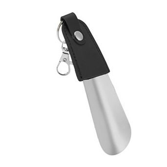 1 pc Textured Half Length Stainless Steel Shoe Horn Keychain Shoe Lifter
