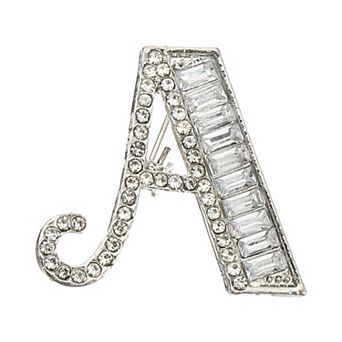 Letters Brooch Pins, Initial Letter Rhinestone Brooch, Metal Broaches Pins