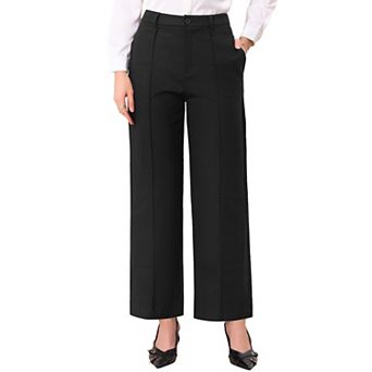 Work Dress Pants for Women Elastic Back Waist Cotton Pant Business Slacks Trousers with Pockets