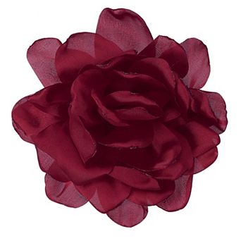 Satin Flower Brooch Pin, Large Peony Floral Lapel Pin for Women