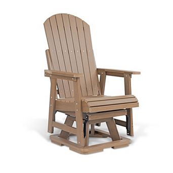 HIPS Swivel Patio Glider, Poly Lumber Weather Resistant Outdoor Chair, for Patio, Porch, Yard
