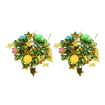 2 pc Star Bell Cheerleader Poms Poms Wrist Flower