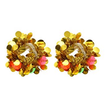 2 pc Bell Cheerleader Poms Poms Wrist Flower