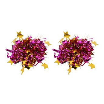 2 pc Star Cheerleader Poms Poms Wrist Flower