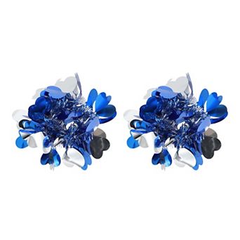 2 pc Heart Cheerleader Poms Poms Wrist Flower