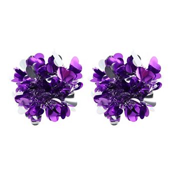 2 pc Heart Cheerleader Poms Poms Wrist Flower
